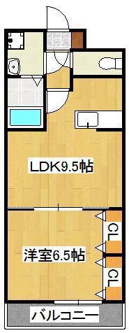 コスモス浅川学園台(1LDK/3階)の間取り写真