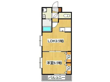 コスモス浅川学園台(1LDK/6階)の間取り写真