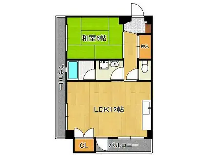安永第一ビル(1LDK/6階)の間取り写真
