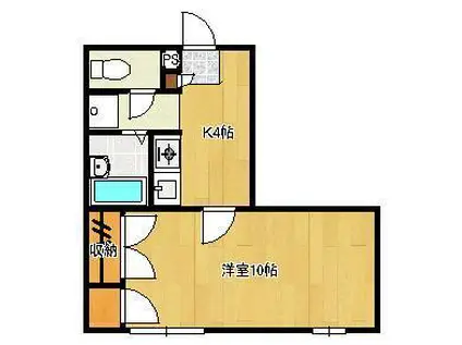 KAYS ROOMS 2ND (1K/1階)の間取り写真