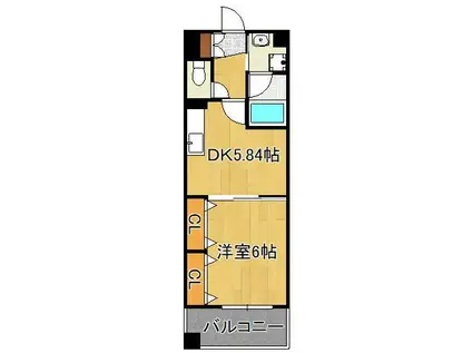フォレストビュー(1DK/6階)の間取り写真