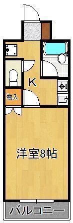折尾ハイツ(1K/2階)の間取り写真