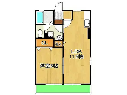 メゾン・プランタニエール(1LDK/1階)の間取り写真