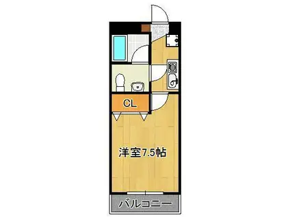 ヴィラアカデミア(1K/2階)の間取り写真