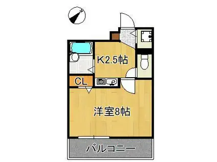 ヴィラアカデミア(1K/6階)の間取り写真