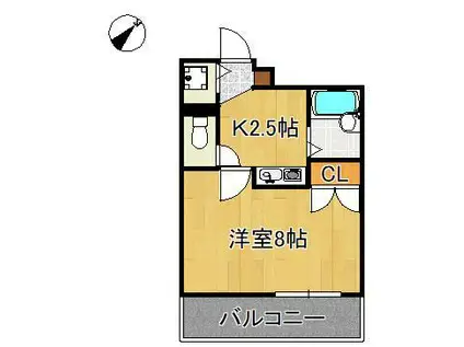 ヴィラアカデミア(1K/6階)の間取り写真