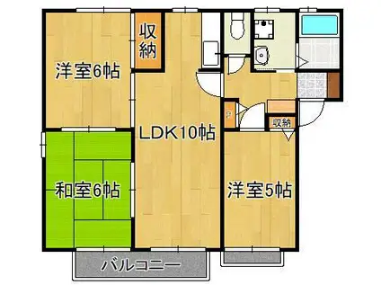 プレミールⅠ(3LDK/2階)の間取り写真