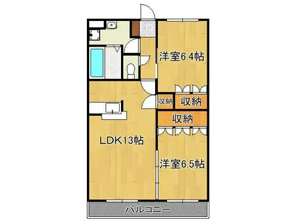 プライムステージ(2LDK/1階)の間取り写真