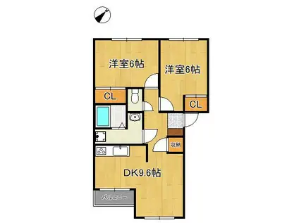 セントライトパレス(2DK/2階)の間取り写真