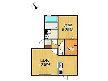 シャン ヴェール(1LDK/1階)の間取り写真