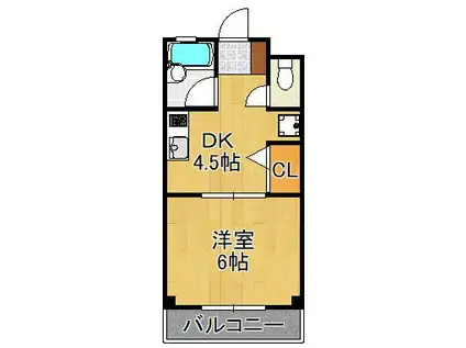 STAYS(1DK/1階)の間取り写真