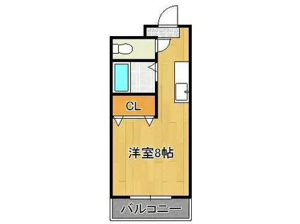 サンフレア光明(ワンルーム/4階)の間取り写真