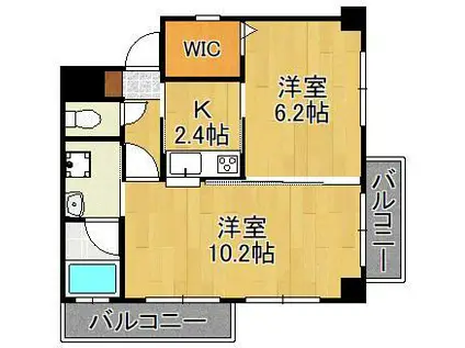 アルファビル(2K/2階)の間取り写真