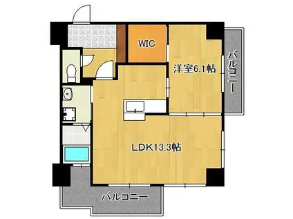 アルファビル(1LDK/7階)の間取り写真