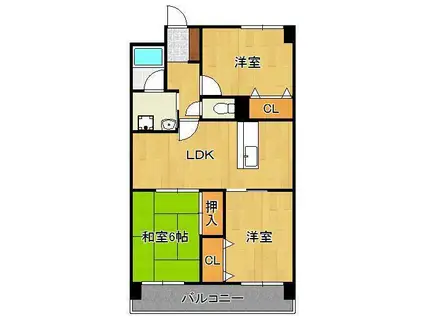 エクセル青葉台Ⅱ(3LDK/2階)の間取り写真
