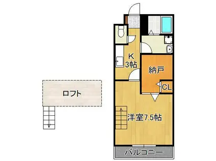 サプライズ学研台(1SK/1階)の間取り写真