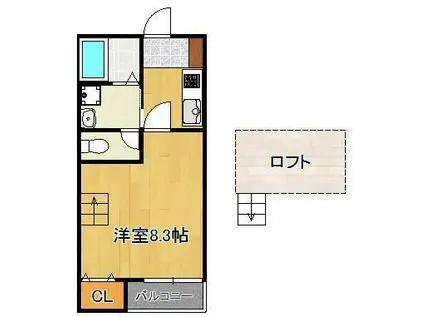 リュミエール(1K/1階)の間取り写真