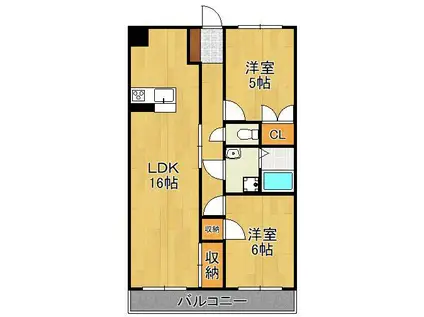 エクセル青葉台(2LDK/2階)の間取り写真