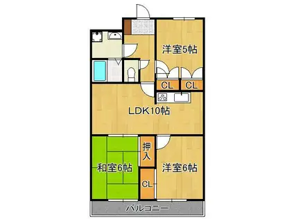 エクセル青葉台(3LDK/3階)の間取り写真