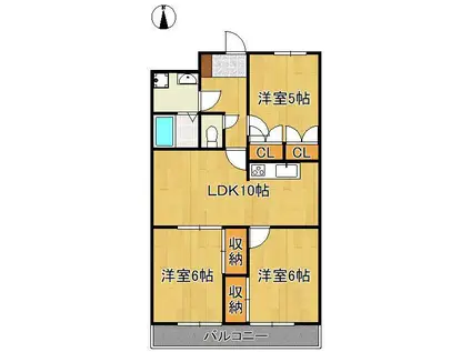 エクセル青葉台(3LDK/1階)の間取り写真