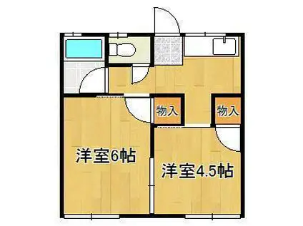 コーポミニ(2K/2階)の間取り写真