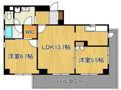 CSSTYLE高須(2LDK/5階)の間取り写真