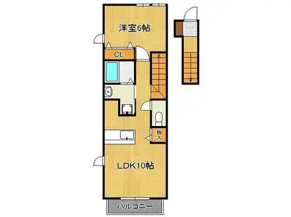 リアルエステートⅠ(1LDK/2階)の間取り写真