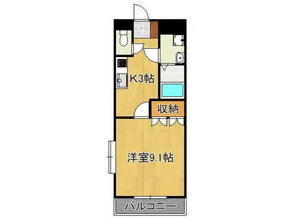 ミュールこが(1K/1階)の間取り写真