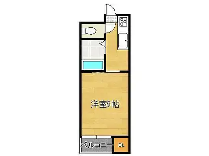 サンハイツニュー日吉(1K/1階)の間取り写真