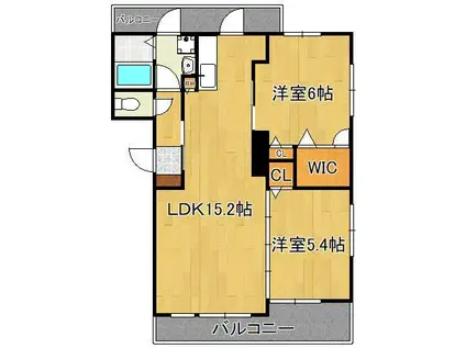 スタークイーン(2LDK/3階)の間取り写真