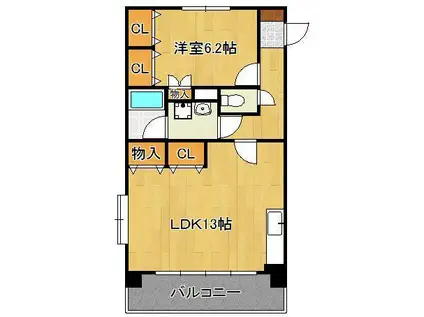 クレイントータス(1LDK/3階)の間取り写真