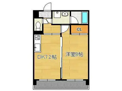 クレイントータス(1DK/7階)の間取り写真
