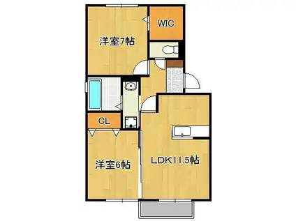サンタアンジェリ(2LDK/2階)の間取り写真
