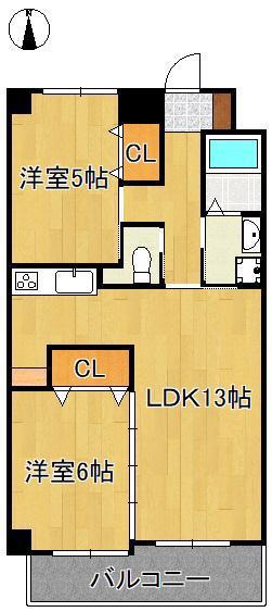 LE GRAND BLEU TROIS(2LDK/10階)の間取り写真