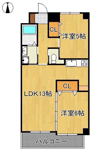 LE GRAND BLEU TROIS(2LDK/9階)の間取り写真