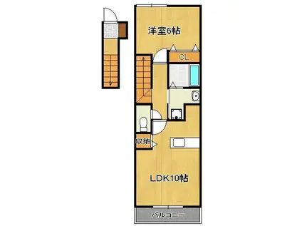 KEIHOUSEⅡ(1LDK/2階)の間取り写真