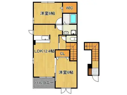 SUNMARINA(2LDK/2階)の間取り写真