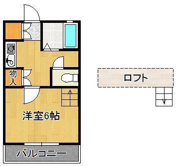 アヴェイル浅川台(1K/1階)の間取り写真