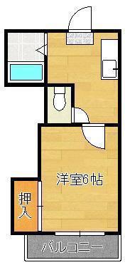 ハイツクリスタル(1DK/2階)の間取り写真