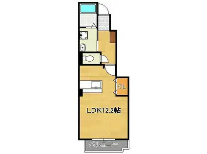 リアルエステート Ⅱ(1K/1階)の間取り写真