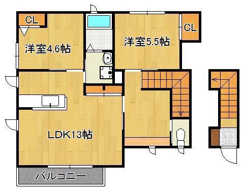 FAIRY HOUSE(2LDK/2階)の間取り写真