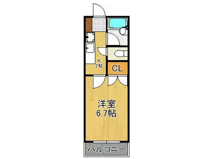 ロイヤルシティ浅川台Ⅱ(1K/1階)の間取り写真