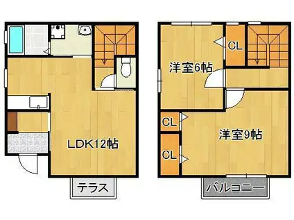 ヴォラーレ学研台Ⅱ(2LDK/1階)の間取り写真