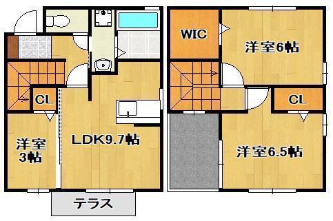 ベルドミールD棟(3LDK/1階)の間取り写真