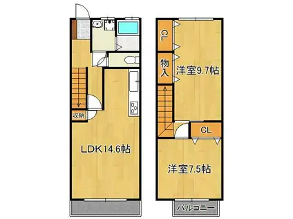 コーポSEN6(2LDK/1階)の間取り写真