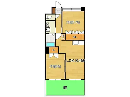 さくら館(2LDK/1階)の間取り写真