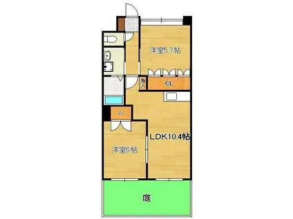 さくら館(2LDK/1階)の間取り写真