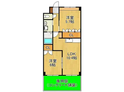 さくら館(2LDK/1階)の間取り写真