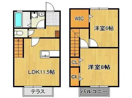 グロワール1番館(2LDK/1階)の間取り写真