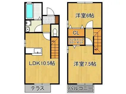 グロワール1番館(2LDK/1階)の間取り写真